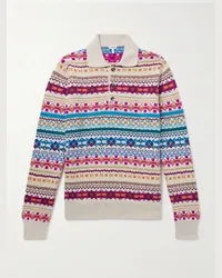 Loewe Polo in lana jacquard Fair Isle Multicolore