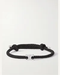 Celine Bracciale in cordoncino e metallo argentato Beach Nero