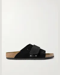 Birkenstock Sandali in camoscio con finiture in nubuck Kyoto Nero