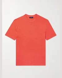 Thom Sweeney T-shirt slim-fit in jersey di misto lino Arancione