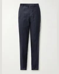 Paul Smith Pantaloni slim-fit in lana principe di Galles Blu