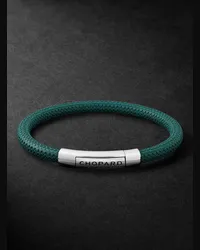 Chopard Bracciale in metallo argentato e gomma Classic Racing Verde