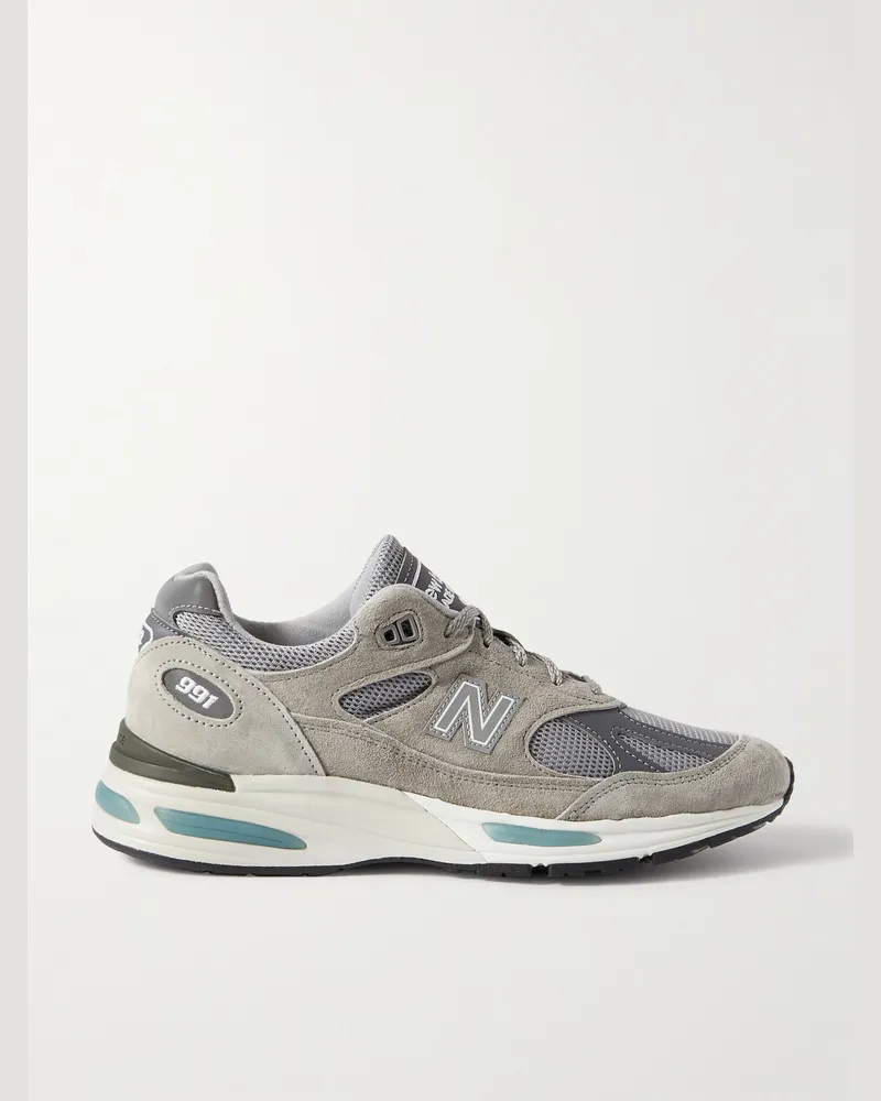 New Balance Sneakers in mesh e camoscio 991v2 Grigio