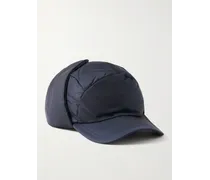 Cappello stile colbacco in shell trapuntato e imbottito con logo applicato