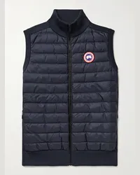 Canada Goose Piumino smanicato slim-fit in lana merino e nylon trapuntato HyBridge Blu