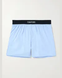 Tom Ford Boxer in popeline di cotone stretch Blu