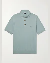 Etro Polo in misto cotone e cashmere con logo ricamato Verde