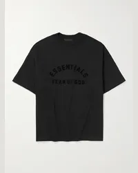 Fear of God T-shirt oversize in jersey di cotone con logo applicato Nero