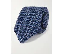 Cravatta in misto seta e lana crochet, 8,5 cm