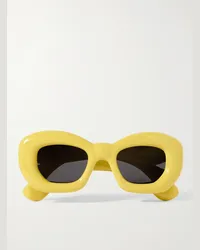 Loewe Occhiali da sole in acetato con montatura quadrata Inflated Giallo