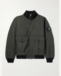 Stone Island Bomber in David-TC con logo applicato Verde