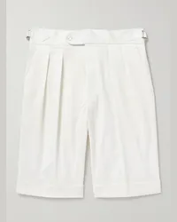 Richard James Shorts a gamba dritta in twill di misto cotone con pinces Neutri