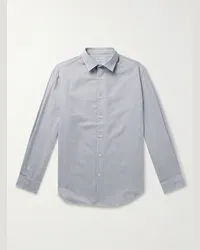 Charvet Camicia in misto cotone e lana spazzolato Grigio