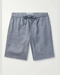 Frescobol Carioca Shorts slim-fit in misto lino e cotone con coulisse Felipe Blu