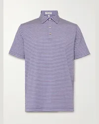 Peter Millar Polo da golf in jersey tecnico a righe Hamden Viola