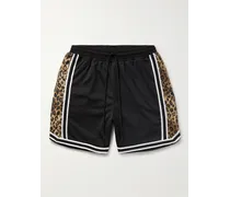 Shorts a gamba dritta in mesh a pannelli con coulisse Vintage Varsity