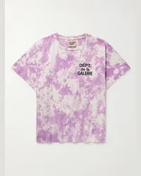 GALLERY DEPT. T-shirt in jersey di misto cotone tie-dye con logo Viola