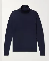 William Lockie Pullover dolcevita slim-fit in cashmere Blu