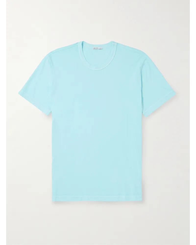 James Perse T-shirt in jersey di cotone pettinato Blu