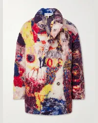 Loewe Richard Hawkins Giacca doppiopetto oversize in pile jacquard Multicolore