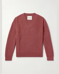 A Kind Of Guise Pullover slim-fit in misto lana merino e seta a coste Saimir Viola