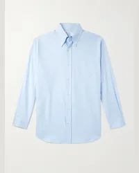 Loro Piana Camicia in cotone Oxford con collo button-down Blu