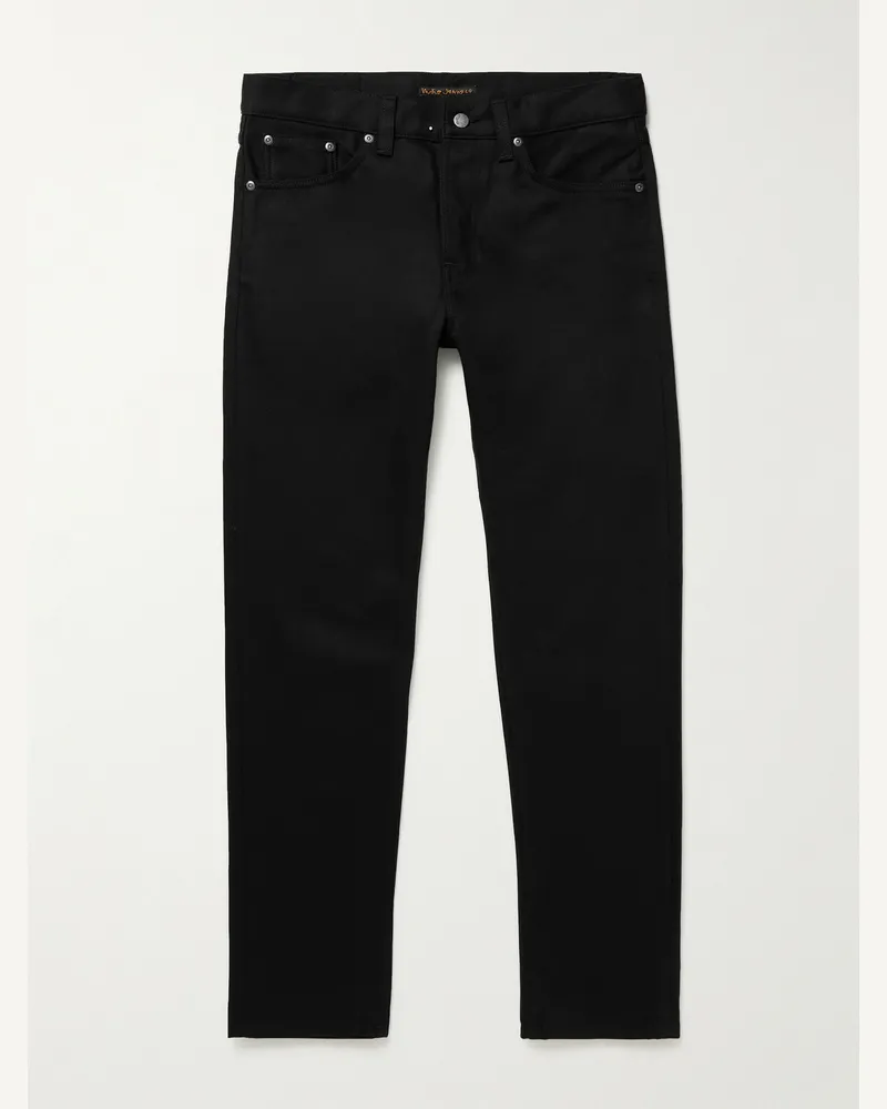 Nudie Jeans Jeans slim-fit con gamba affusolata in denim biologico Steady Eddie II Nero