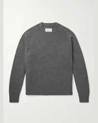 Maison Margiela Pullover in lana spazzolata Grigio