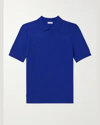 Sunspel Polo in cotone a coste Blu