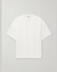 Fear of God T-shirt in jersey stretch con logo applicato Neutri