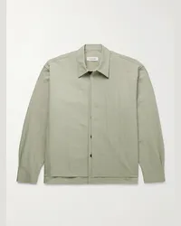 LE 17 SEPTEMBRE Camicia in twill di misto nylon e cotone a strati Neutri