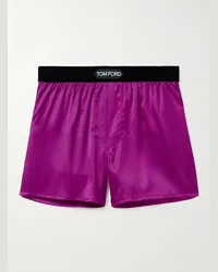 Tom Ford Boxer in raso di seta stretch con finiture in velluto Viola