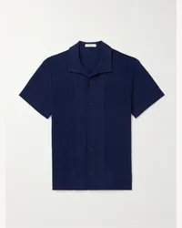 MR P. Camicia in cotone jacquard Blu