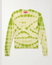 The Elder Statesman Pullover in cashmere tie-dye Trance Verde