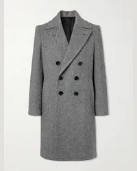 Tom Ford Cappotto doppiopetto slim-fit in twill di lana vergine Grigio