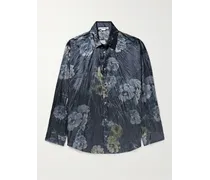 Camicia oversize in raso increspato con stampa floreale Setar