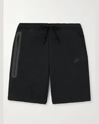 Nike Shorts a gamba dritta in Tech Fleece di misto cotone con coulisse Nero