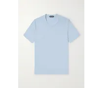 T-shirt in misto lyocell e cotone Placed Rib