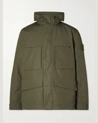 Stone Island Field jacket in tela di cotone imbottita con cappuccio e logo applicato Ghost Verde