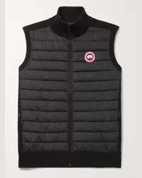 Canada Goose Piumino smanicato slim-fit in lana merino e nylon trapuntato HyBridge Nero