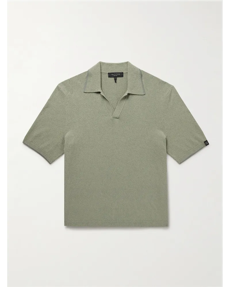 Rag & Bone Polo in spugna di misto cotone Johnny Verde