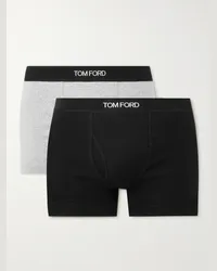 Tom Ford Confezione da due boxer in jersey di cotone stretch Nero