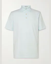 Peter Millar Polo da golf in jersey tecnico a righe Hemlock Blu