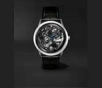 Orologio automatico 39,5 mm in titanio con cinturino in alligatore Slim d’Hermès Squelette Lune, N. rif. 053606WW00