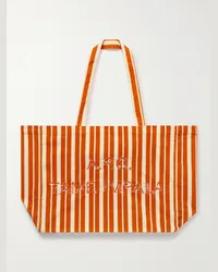 A.P.C. Tame Impala Tote bag in velluto a coste e righe con logo ricamato Arancione