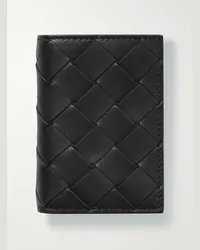 Bottega Veneta Portafoglio trifold in pelle motivo Intrecciato Nero