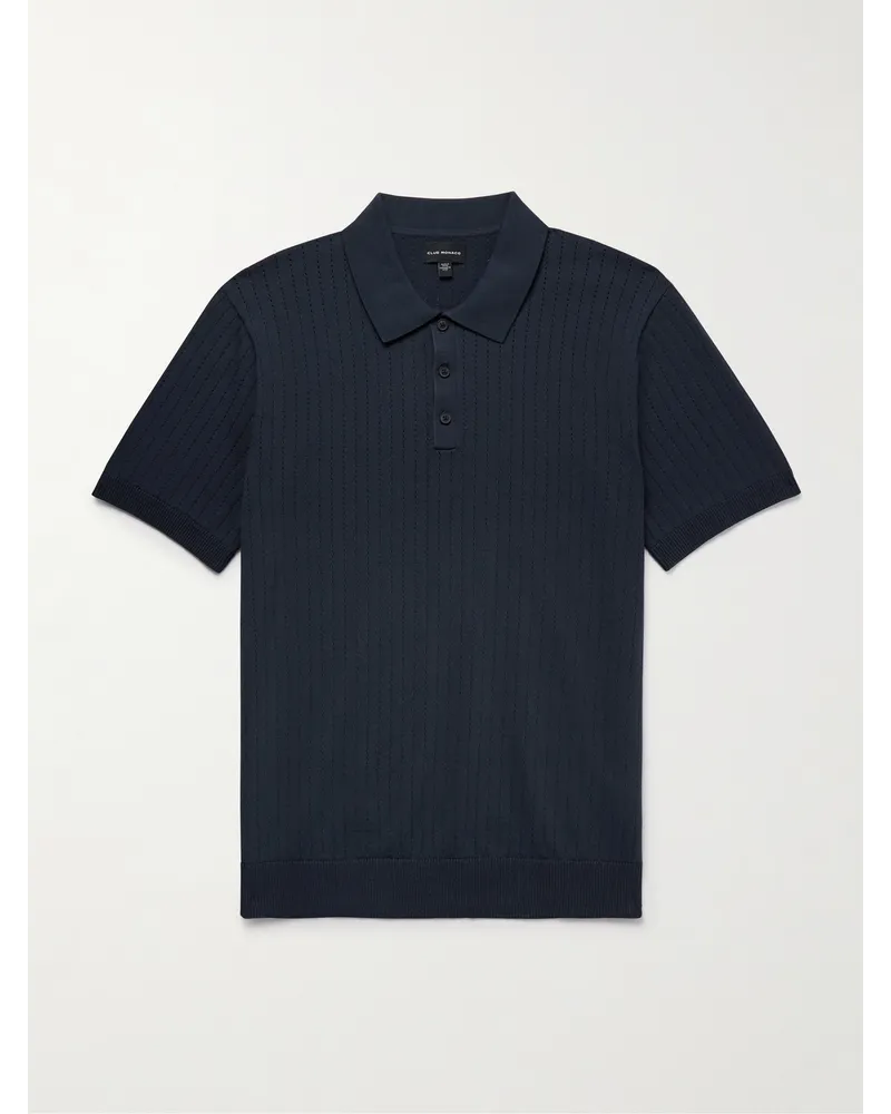 Club Monaco Polo in misto cotone pointelle Blu