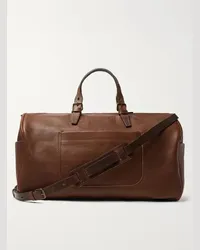 Bleu de Chauffe Hobo Full-Grain Leather Holdall Marrone