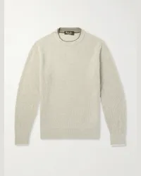 Loro Piana Pullover in cashmere a nido d’ape Neutri