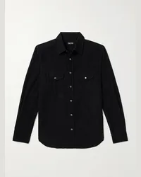 Tom Ford Camicia stile western in velluto a coste di cotone Nero